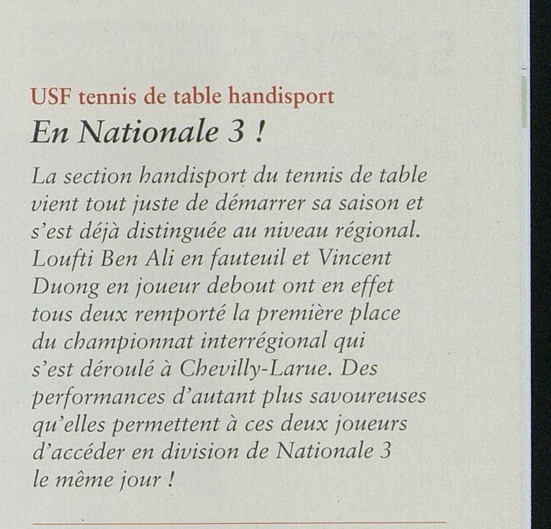 2011 — « En Nationale 3 ! » (Bulletin municipal n°21) 2011 — « En Nationale 3 ! » (Bulletin municipal n°21)