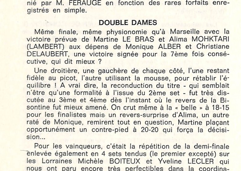 1968 — « une victoire signée pour la 7ème fois consécutive » (France Tennis de Table) 1968 — « une victoire signée pour la 7ème fois consécutive » (France Tennis de Table)