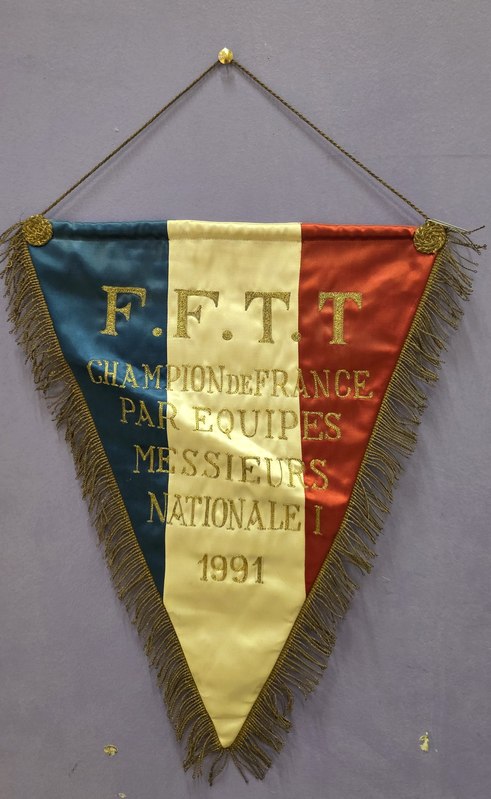 Fanion F.F.T.T. — Champion de France par équipes Messieurs, Nationale I, 1991